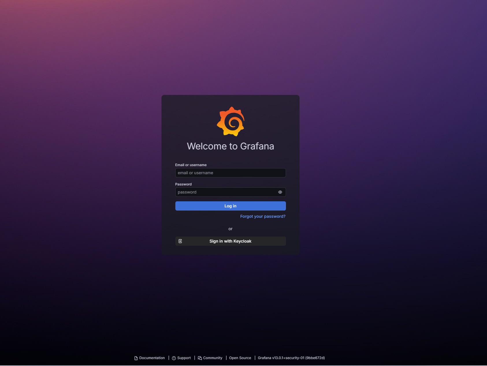 login screenshot